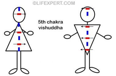 polarization of the 5 fifth vishuddha chakra in men and women